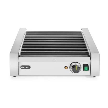 Grill Roulant &Eacute;lectrique 9 Rouleaux Anti-Adh&eacute;sif pour Saucisses, 230V/940W, Temp&eacute;rature R&eacute;glable 150&deg;C - Hendi