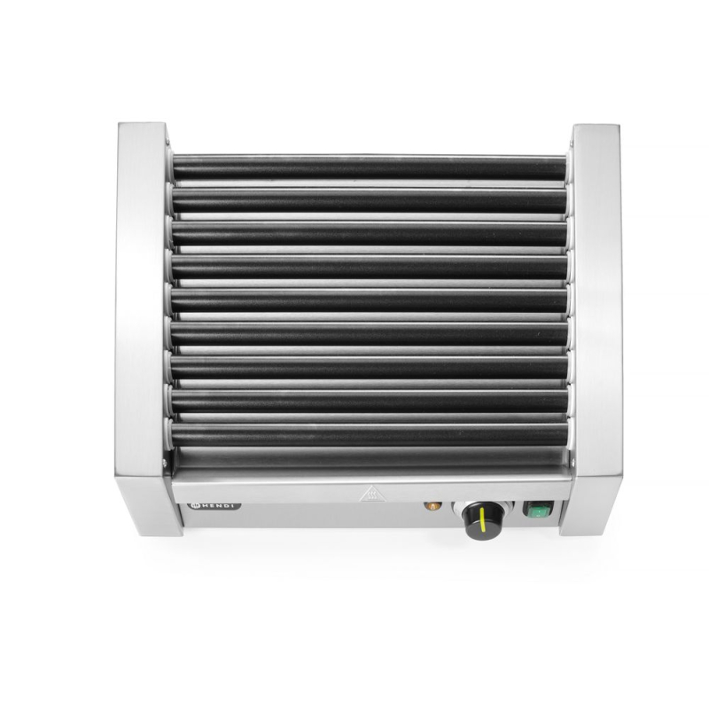 Grill Roulant &Eacute;lectrique 9 Rouleaux Anti-Adh&eacute;sif pour Saucisses, 230V/940W, Temp&eacute;rature R&eacute;glable 150&deg;C - Hendi