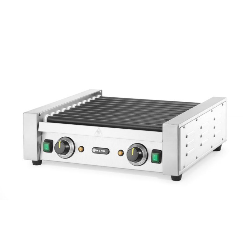 Grill Roulant Professionnel pour Saucisses 11 Rouleaux Double Zone 1180W - Hendi