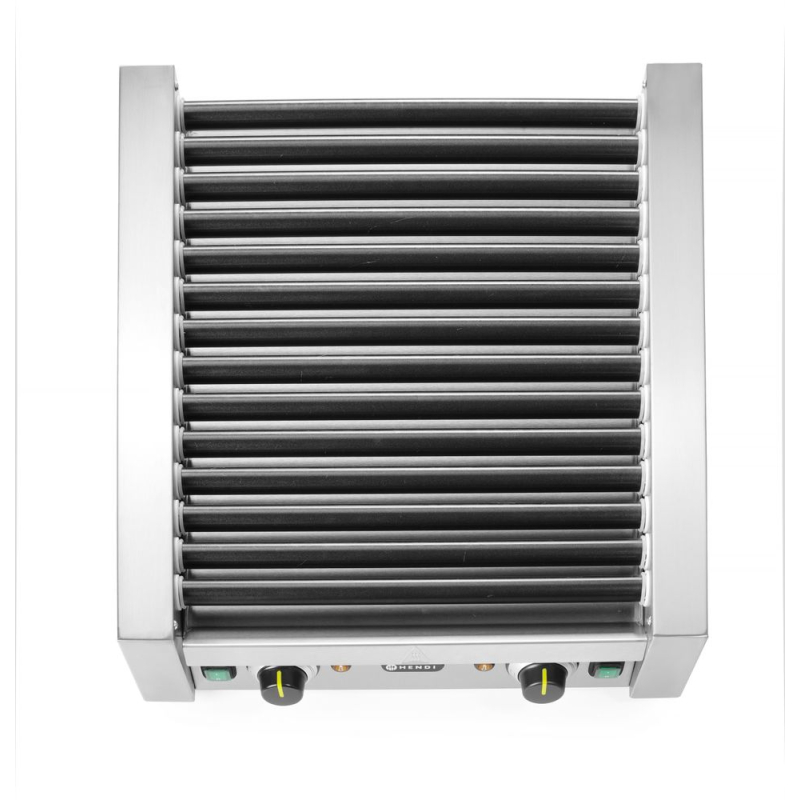 Grill Roulant Saucisses Professionnel 14 Rouleaux, 2 Zones de Chauffe, 1480W - Hendi