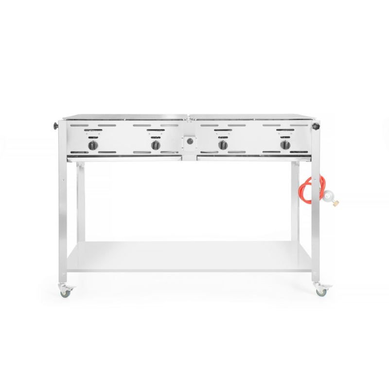 Grill-Master Quattro Gaz Professionnel 22kW, 1330x600x(H)920mm, Acier Inoxydable - Hendi