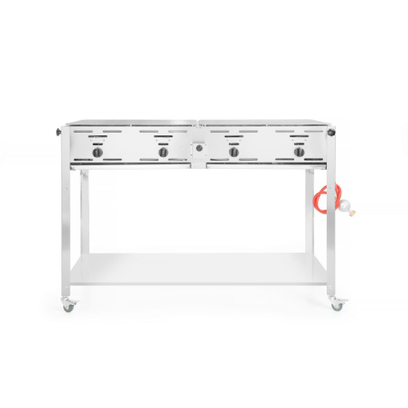 Grill-Master Quattro Gaz Professionnel 22kW, 1330x600x(H)920mm, Acier Inoxydable - Hendi