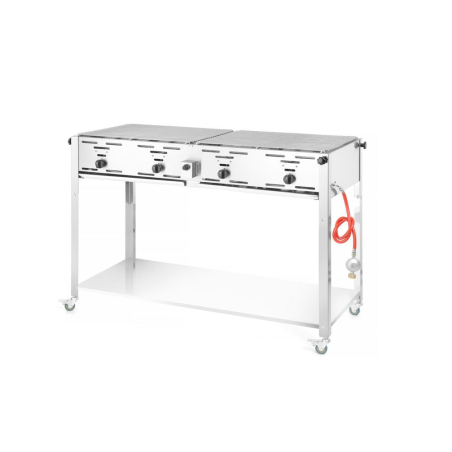 Grill-Master Quattro Gaz Professionnel 22kW, 1330x600x(H)920mm, Acier Inoxydable - Hendi