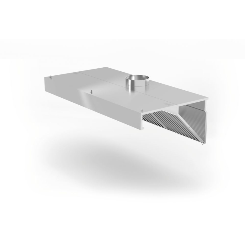 Hotte Aspirante Murale Inclin&eacute;e Profi Line 1200x700x450mm, &Eacute;clairage LED, Inox - Hendi
