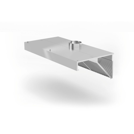 Hotte Aspirante Murale Inclin&eacute;e Profi Line 1200x700x450mm, &Eacute;clairage LED, Inox - Hendi