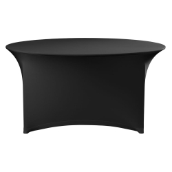 Housse de Table Ronde Symposium Noire, Jersey Polyester/&Eacute;lasthanne ⌀1800x760mm - Hendi