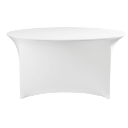 Housse de table ronde Symposium stretch jersey blanc ⌀1800x760mm, sans repassage - Hendi
