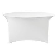 Housse de table ronde Symposium stretch jersey blanc ⌀1800x760mm, sans repassage - Hendi