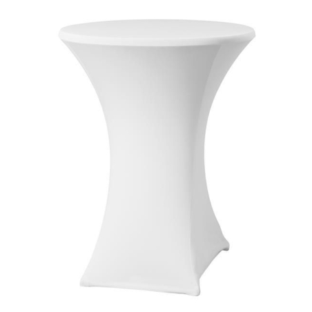 Housse Mange-Debout Ronde Extensible Jersey Blanc - &Oslash;850x1150mm - Hendi