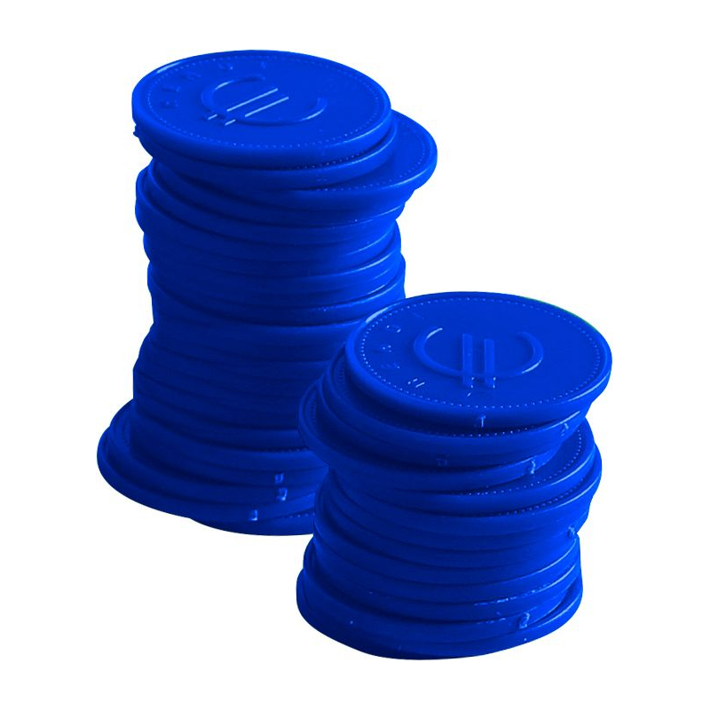Jetons BarUp Bleus 100 Pi&egrave;ces, ⌀25mm - Hendi