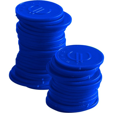 Jetons BarUp Bleus 100 Pi&egrave;ces, ⌀25mm - Hendi