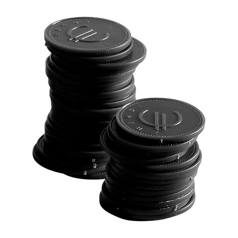 Jetons de poker BarUp noirs, lot de 100 pi&egrave;ces, &Oslash;25mm - Hendi