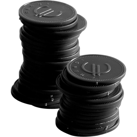 Jetons de poker BarUp noirs, lot de 100 pi&egrave;ces, &Oslash;25mm - Hendi