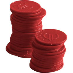 Jetons Rouges BarUp, 100 Pi&egrave;ces, Diam&egrave;tre 25mm - Hendi