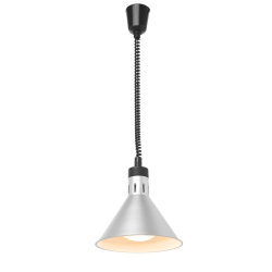 Lampe chauffante conique r&eacute;glable en aluminium avec cordon 70-150 cm et ampoule incassable - Hendi