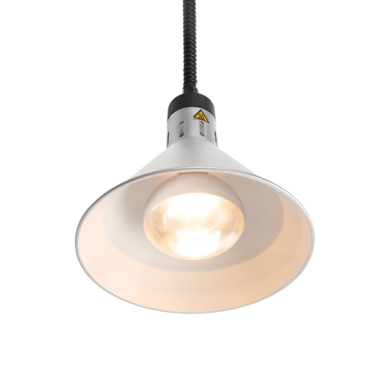 Lampe chauffante conique r&eacute;glable en aluminium avec cordon 70-150 cm et ampoule incassable - Hendi