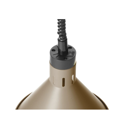 Lampe chauffante conique r&eacute;glable en aluminium, 250W, Beige - Hendi