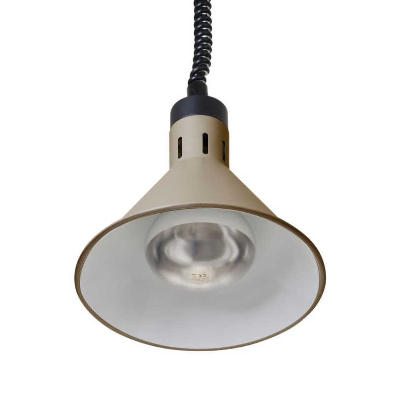 Lampe chauffante conique r&eacute;glable en aluminium, 250W, Beige - Hendi