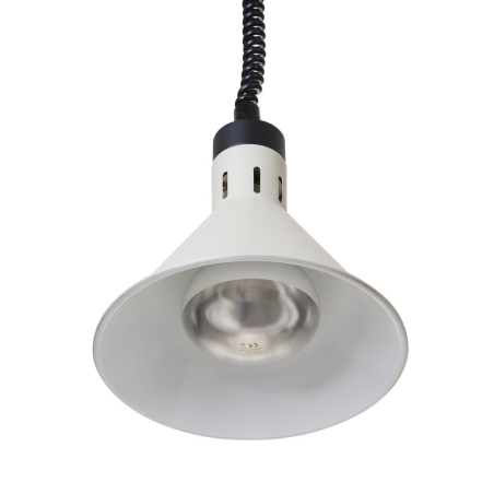 Lampe Chauffante Conique R&eacute;glable Professionnelle pour Buffet 250W Blanche - Hendi