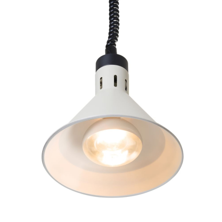 Lampe Chauffante Conique R&eacute;glable Professionnelle pour Buffet 250W Blanche - Hendi