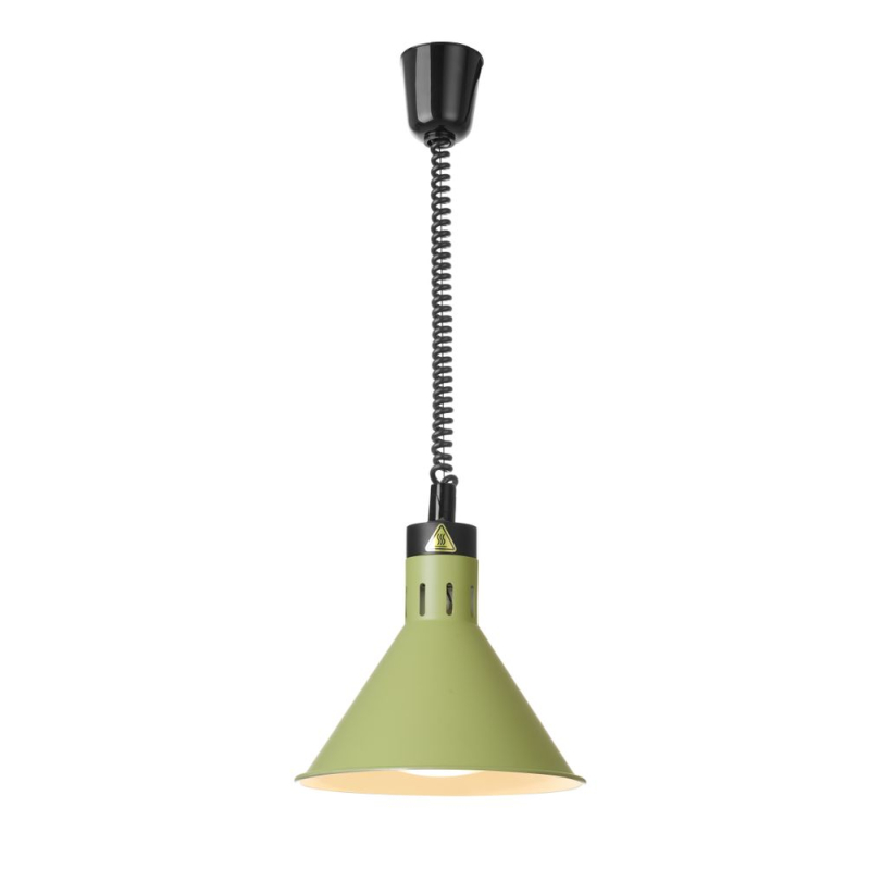Lampe Chauffante Conique R&eacute;glable Professionnelle, Cordon 70-150cm, Vert - Hendi