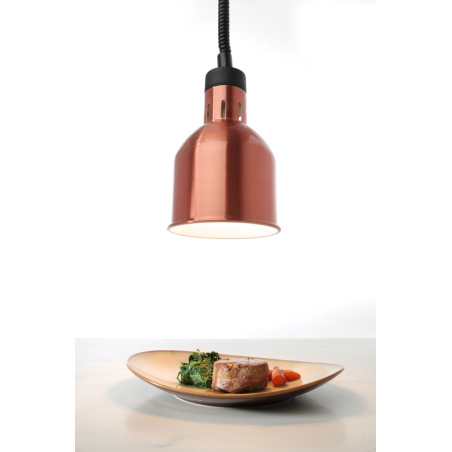Lampe Chauffante Cylindrique R&eacute;glable Cuivre 250W Maintien au Chaud Professionnel - Hendi