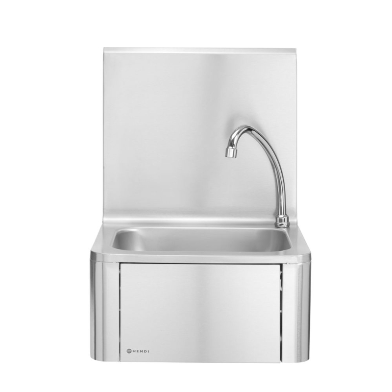 Lave-mains inox sans contact &agrave; commande genou 400x330x560mm - Hendi