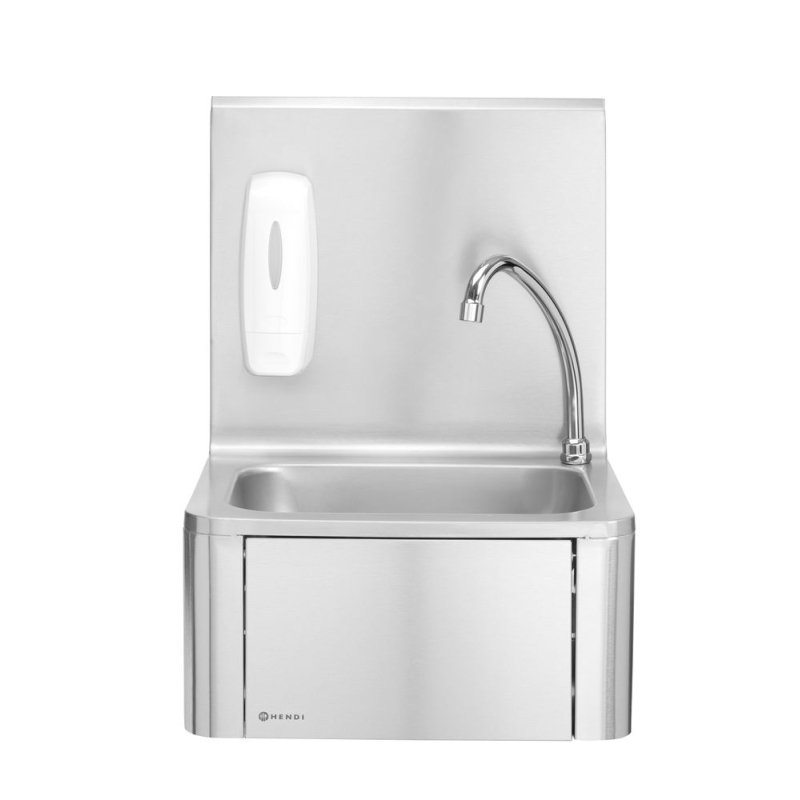 Lave-mains inox sans contact &agrave; commande genou 400x330x560mm - Hendi