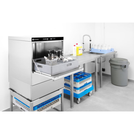 Lave-verre professionnel 40x40 &eacute;lectronique rin&ccedil;age &agrave; froid - Hendi
