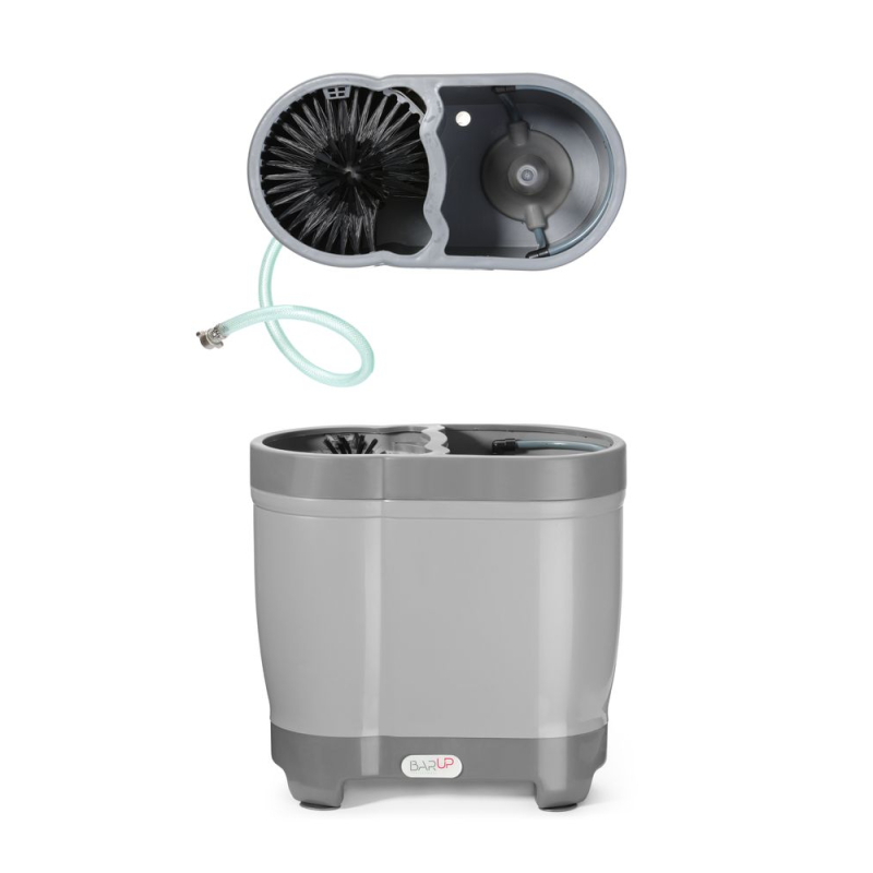 Lave-verres BarUp professionnel pour &eacute;vier, brosses amovibles et rin&ccedil;age &agrave; jets - Hendi