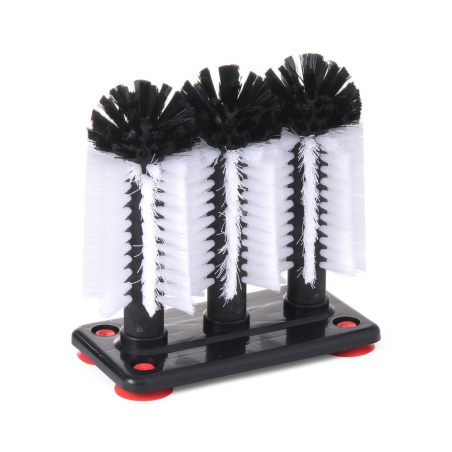 Lave-verres manuel BarUp, 3 brosses nylon et 4 ventouses - Hendi