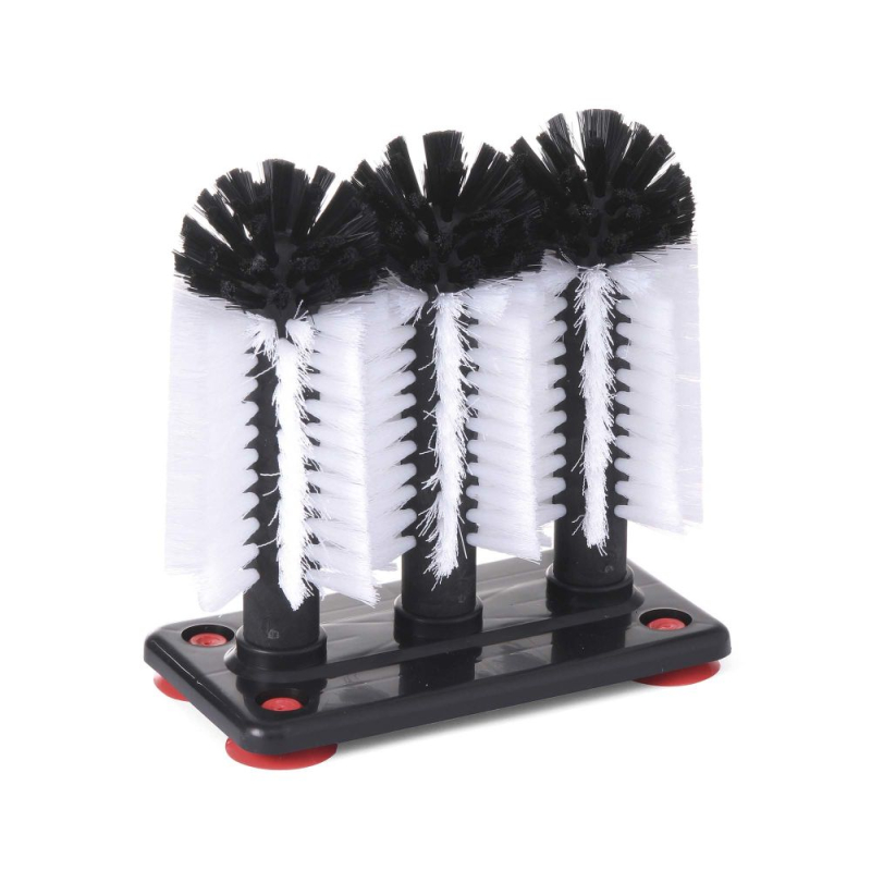 Lave-verres manuel BarUp, 3 brosses nylon et 4 ventouses - Hendi
