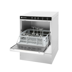 Lave-Verres Professionnel &Eacute;lectronique 40x40 avec Pompe de Vidange - Hendi