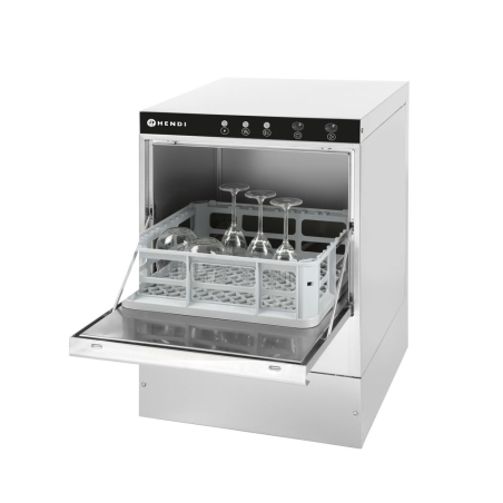 Lave-Verres Professionnel &Eacute;lectronique 40x40 avec Pompe de Vidange - Hendi