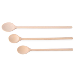 Lot de 3 Cuill&egrave;res &agrave; Bois, Diff&eacute;rentes Tailles (300, 350, 400 mm) - Hendi