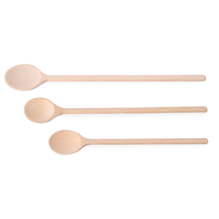 Lot de 3 Cuill&egrave;res &agrave; Bois, Diff&eacute;rentes Tailles (300, 350, 400 mm) - Hendi