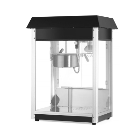 Machine &agrave; Pop-corn Professionnelle Noire 1500W Verre Tremp&eacute; - Hendi
