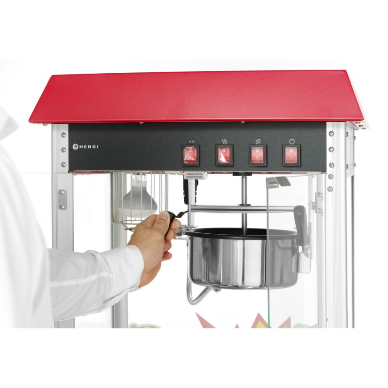 Machine &agrave; Pop-Corn Professionnelle Rouge 1500W, 574x420x778mm - Hendi