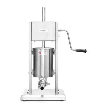 Machine &agrave; saucisse Profi Line en Inox, 3L, 4 entonnoirs 16/22/32/38 mm - Hendi
