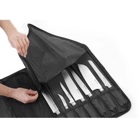 Mallette de couteaux professionnelle 10 emplacements, Noir, 510x50x170mm - Hendi