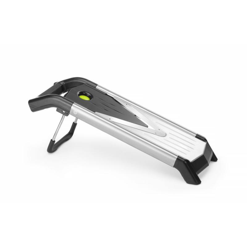 Mandoline &agrave; l&eacute;gumes en V professionnelle, lames r&eacute;glables, inox, pour julienne et tranches - Hendi