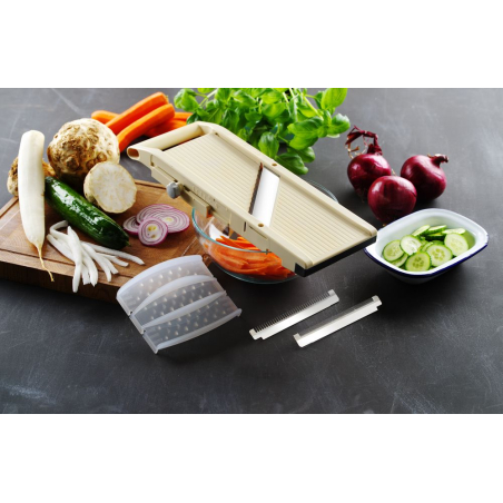 Mandoline Japonaise Professionnelle Shōgun avec 3 Lames Interchangeables Julienne 1/2/8mm - Hendi