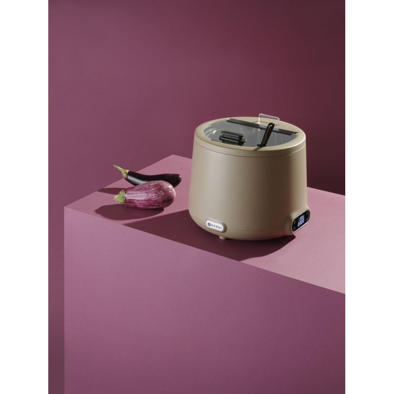 Marmite &agrave; soupe &eacute;lectrique design UNIQ Robert Bronwasser, 8L, Beige - Hendi