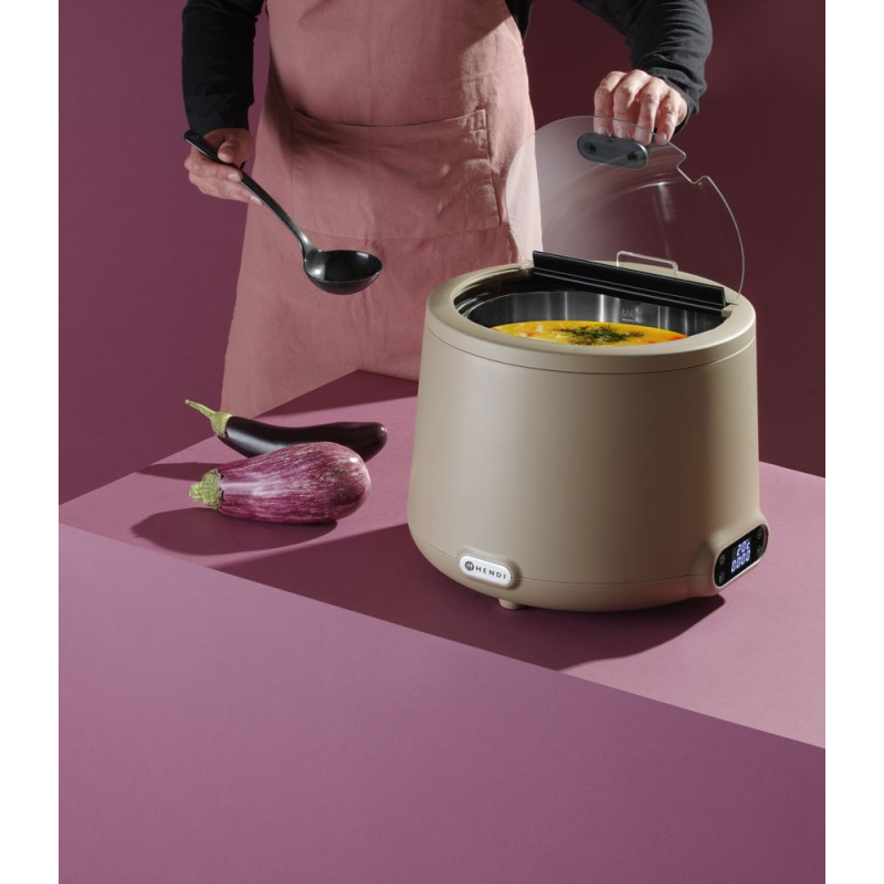 Marmite &agrave; soupe &eacute;lectrique design UNIQ Robert Bronwasser, 8L, Beige - Hendi