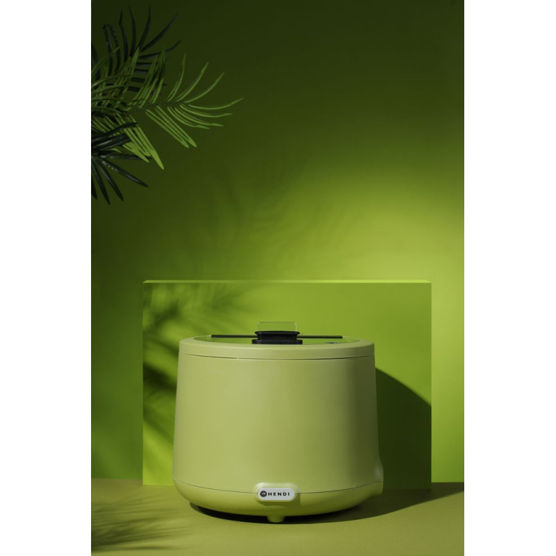 Marmite chauffe-soupe professionnelle UNIQ 8L Vert, Designer Robert Bronwasser, 500W - Hendi