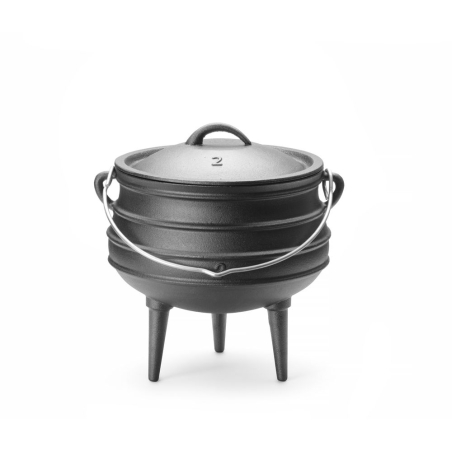 Marmite en Fonte Traditionnelle 6L avec Couvercle et Anse sur 3 Pieds - Hendi