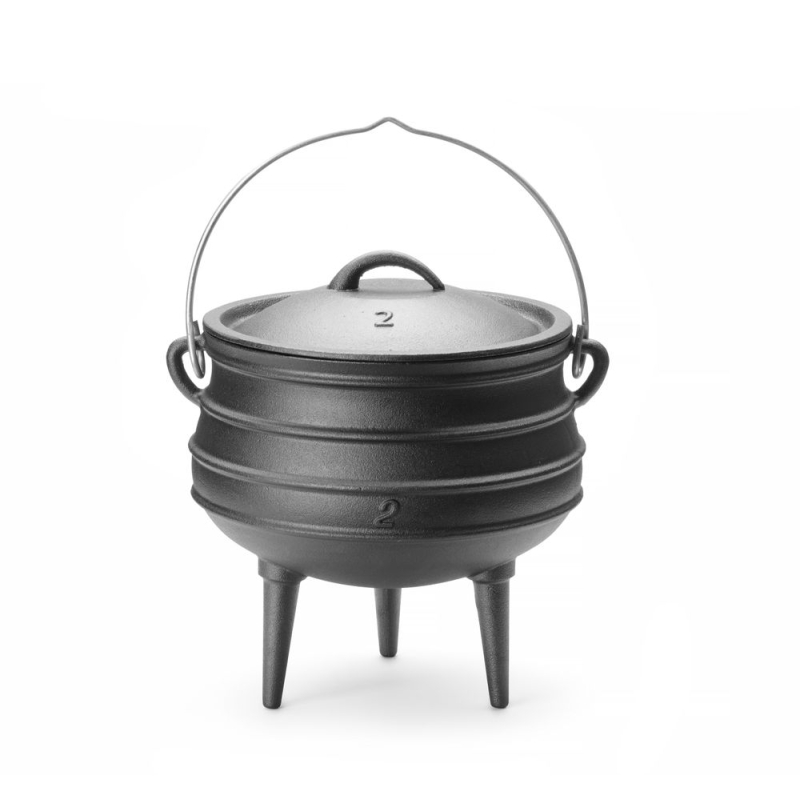 Marmite en Fonte Traditionnelle 6L avec Couvercle et Anse sur 3 Pieds - Hendi