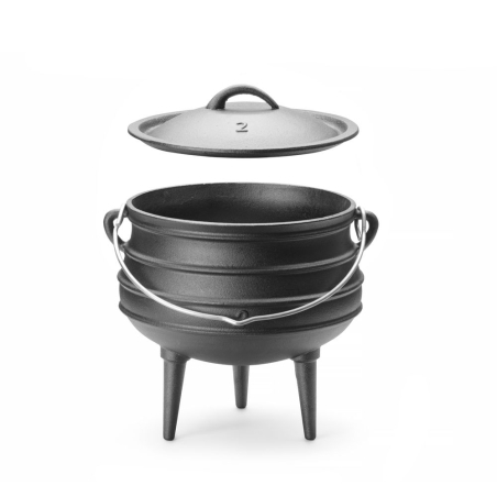 Marmite en Fonte Traditionnelle 6L avec Couvercle et Anse sur 3 Pieds - Hendi