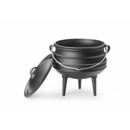 Marmite en Fonte Traditionnelle 6L avec Couvercle et Anse sur 3 Pieds - Hendi