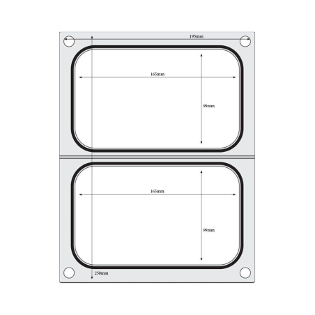 Matrice de Scellage Aluminium pour 2 R&eacute;cipients 178x113 mm - Hendi
